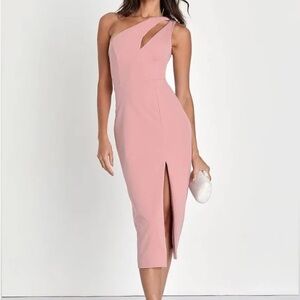 Lulu's Blush One-Shoulder Dress